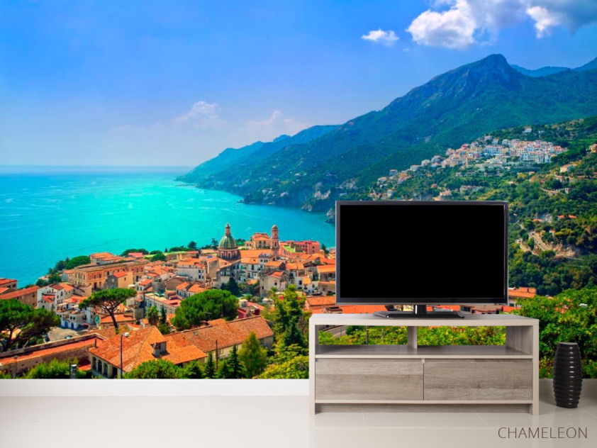 Фотообои Дома, горы, вода - 2