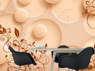 Фотошпалери Коричневий візерунок і сфери - 1