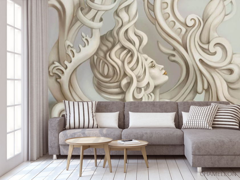 Фотообои Девушка барельеф - 3