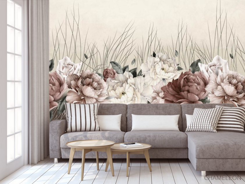 Фотообои Дизайнесркие пионы - 3