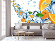 Фотообои Апельсины и кубики льда - 3