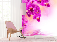 Фотообои Малиновые цветы над водой - 4