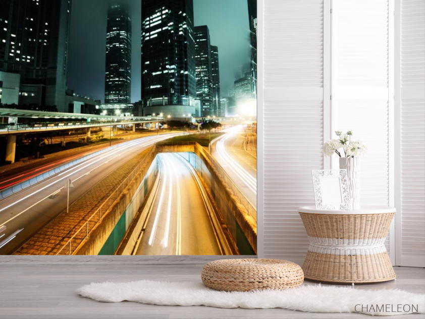 Фотошпалери Світла дорога вночі - 2