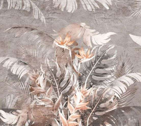Фотообои Тропические листья коричневые Фотообои Тропические листья коричневые 33902