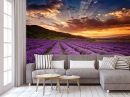 Фотообои закат над сиреневым полем - 3