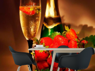 Фотошпалери Полуниця, шампанське - 1