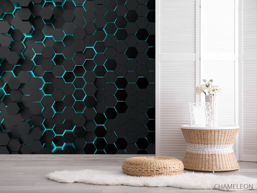 Фотошпалери шестикутники 3д - 2