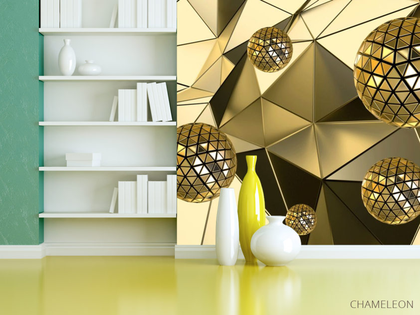 Фотошпалери Золоті сфери 3д - 3