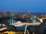 Фотошпалери міст з синьо-жовтими вогнями - 1