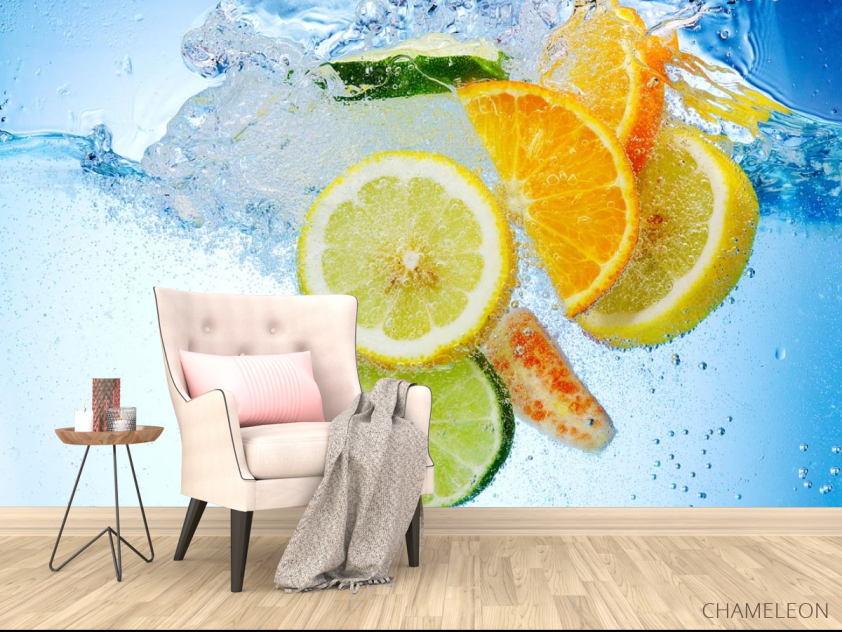 Фотообои цитрусовые в воде - 4
