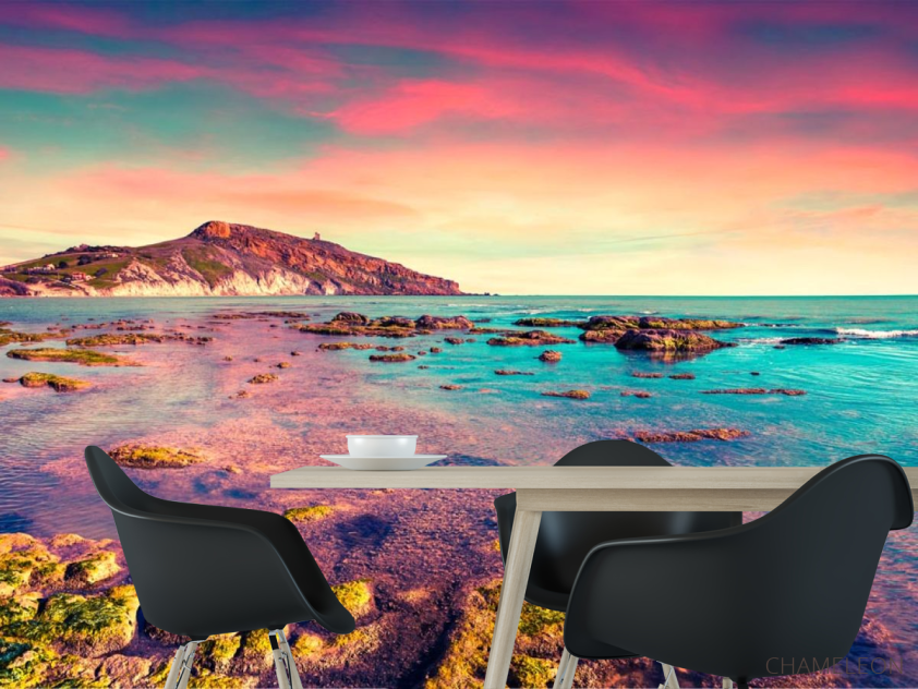 Фотошпалери рожеве море і небо - 1