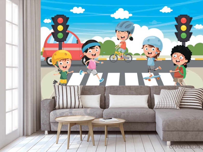 Фотообои Дети на дороге - 3