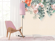 Фотошпалери акварельні квіти зі стелі - 4