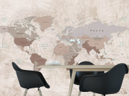 Фотошпалери Бежева карта з гілками - 1