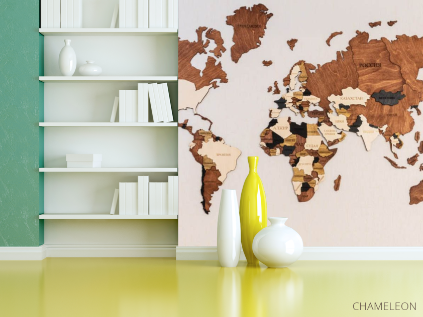 Фотошпалери 3d карта з дерева - 3