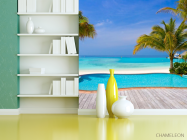 Фотошпалери Басейн і пальми на березі моря - 3