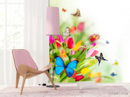 Фотообои Тюльпаны и бабочки - 4