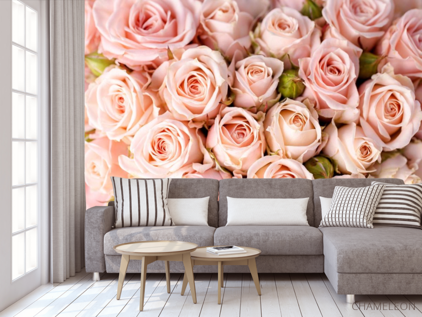 Фотообои нежные розовые розы - 3