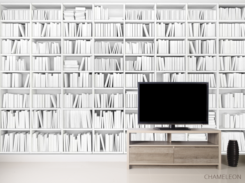 Фотообои белый книжный шкаф - 2