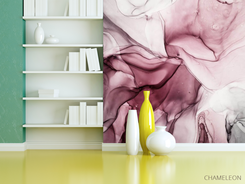 Фотошпалери бордовий fluid art - 3