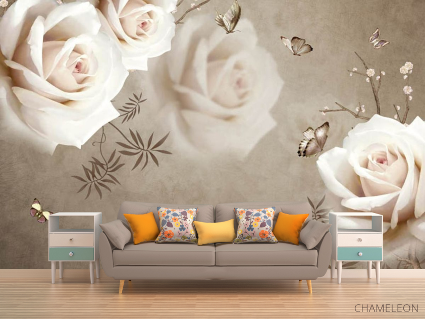 Фотообои Розы на коричневом фоне - 1