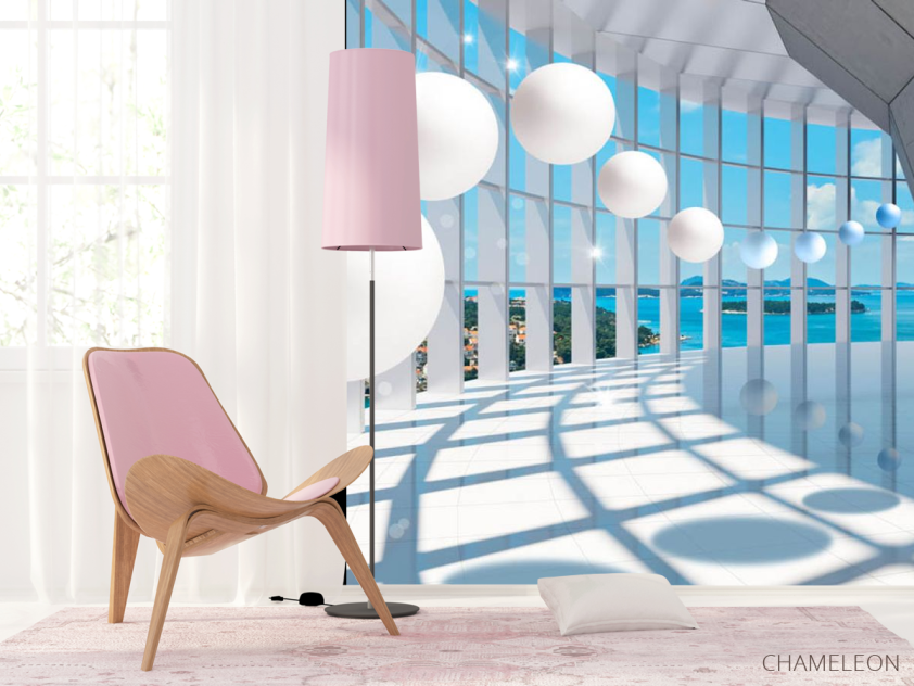 Фотошпалери Коридор з кулями та вікном - 4