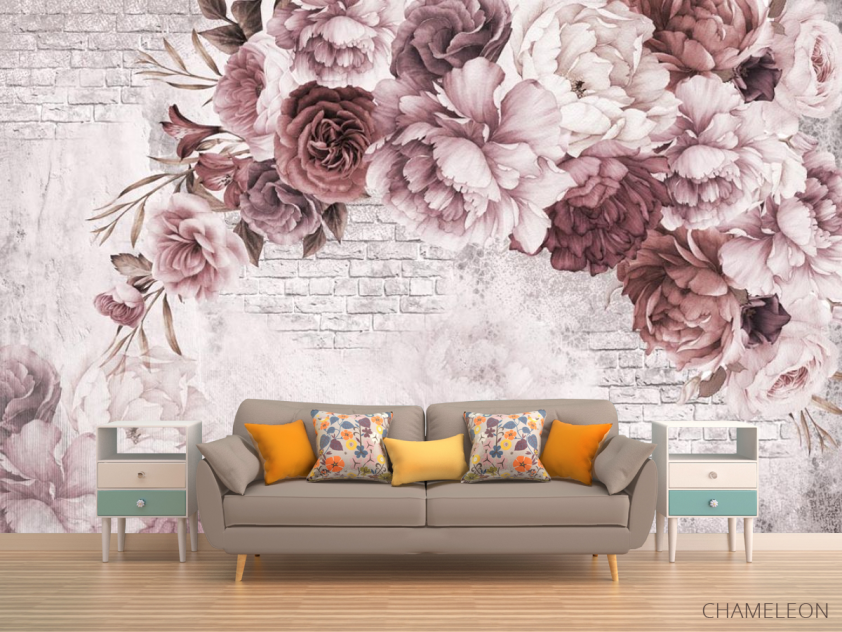 Фотообои Винтажные бордовые пионы - 1