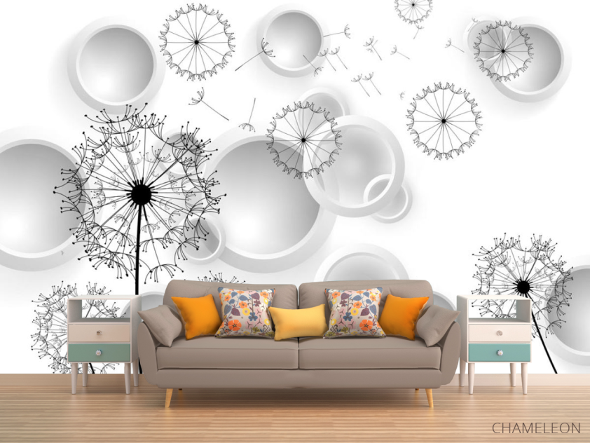 Фотообои Векторные 3д одуванчики - 1