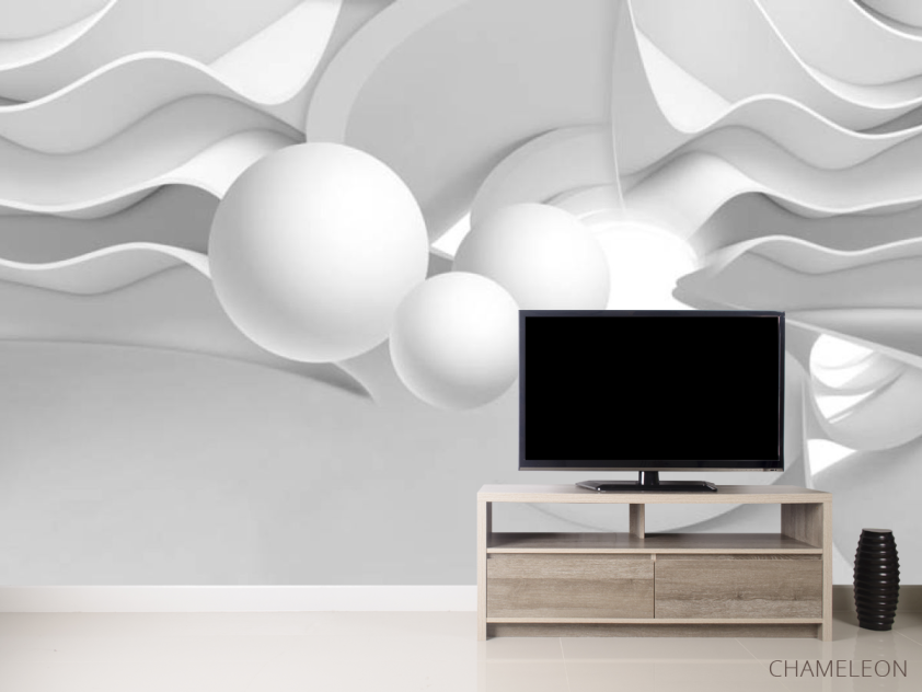 Фотообои 3д серые шары - 2