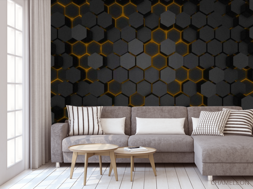 Фотообои Шестиугольники 3д - 3