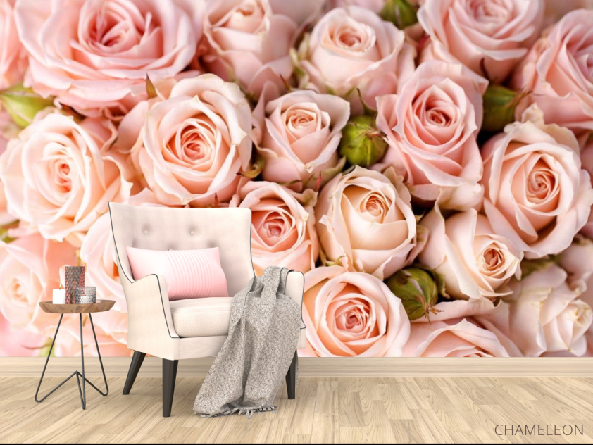 Фотообои нежные розовые розы - 4