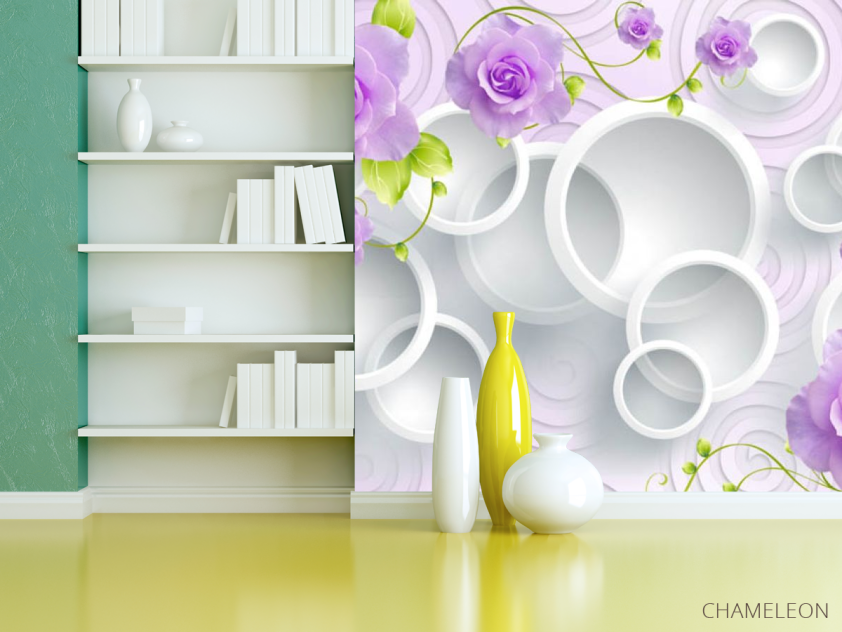 Фотошпалери троянди на 3Д тлі - 3