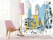 Фотошпалери Місто в стилі ілюстрацій - 4