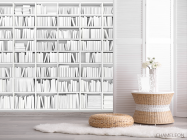 Фотошпалери білий книжкова шафа - 2