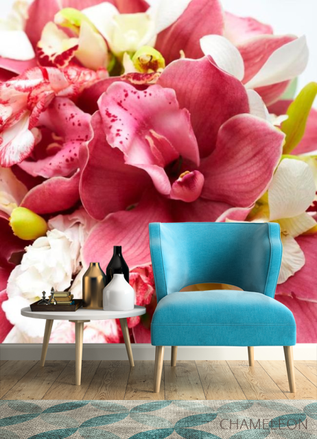 Фотообои Орхидеи бардовые и белые - 4