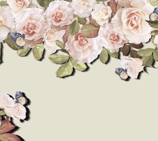 Фотообои Розовые винтажные цветы 22097