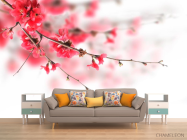 Фотообои Красное цветущее дерево - 1