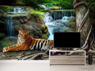 Фотообои тигр у водопада - 2