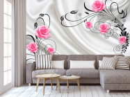 Фотообои Розы на атласе 3d - 3