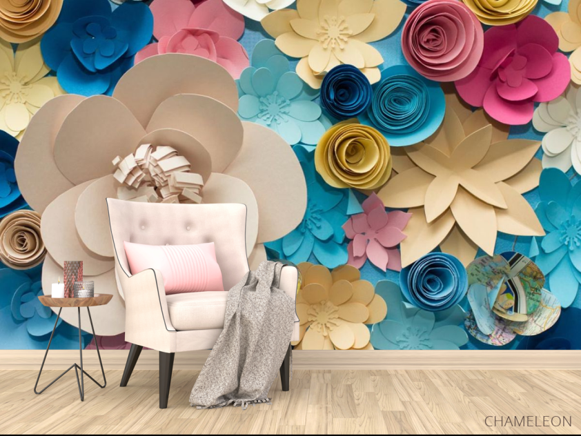 Фотообои разноцветные буажные цветы - 4