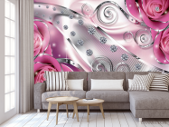 3д фотообои Розы с камнями - 3