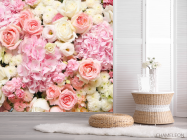 Фотошпалери ніжні біло-рожеві квіти - 2