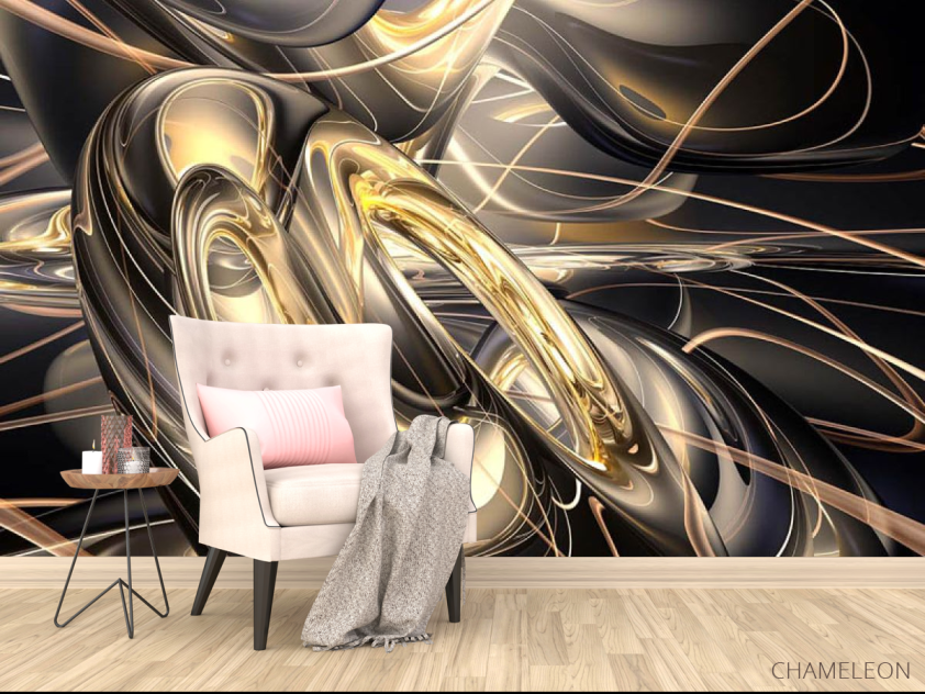 Фотообои Золотая абстракция с еффектом 3д - 4