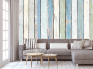 Фотообои вертикальные деревянные голубые - 3