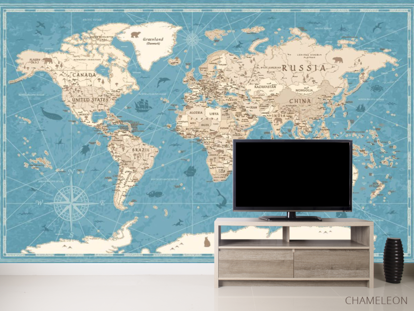 Фотообои Бирюзовая карта - 2