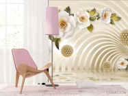 Фотошпалери 3Д тунель з квітами - 4