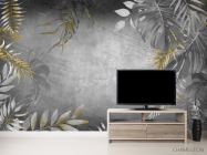 Фотообои листья с золотом - 2