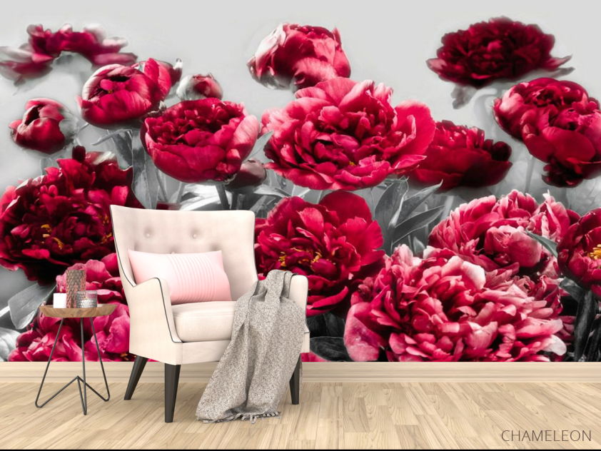Фотообои Бордовые пионы - 4