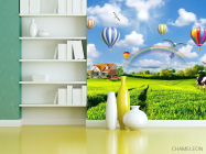 Фотошпалери Повітряні кулі над полем - 3