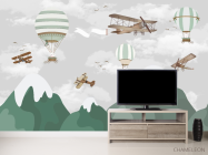 Фотообои детские горы и самолеты - 2